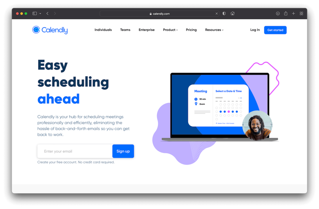 Calendly Website Screenshot