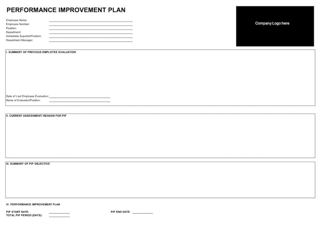Performance Improvement Plan Template Page 1 Preview