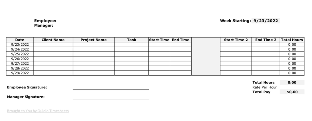 Project time tracking Excel spreadsheet template preview
