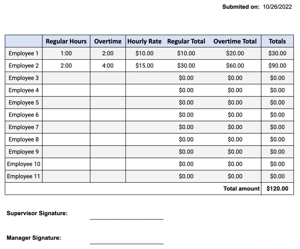 Google Sheets Consolidated Time Tracking Template Preview