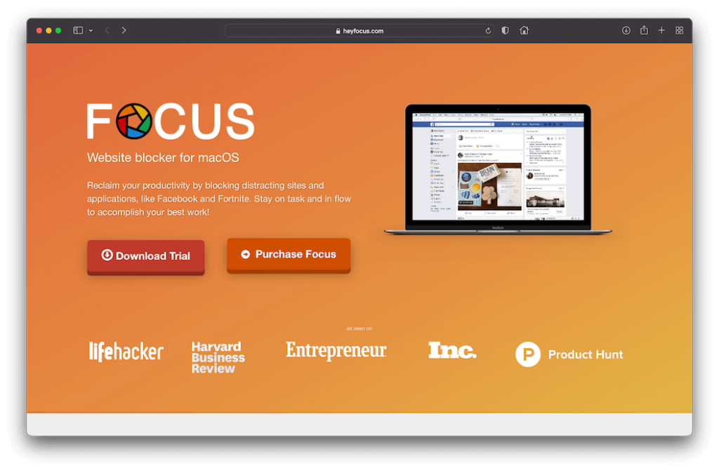 Focus App Website