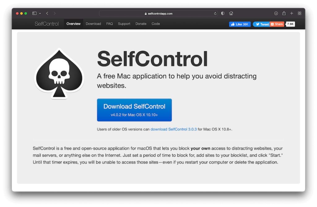 Self Control Focus App Website