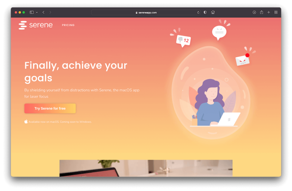 Serene Focus App Website