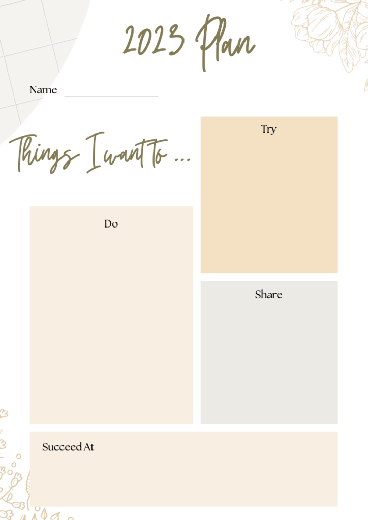 Things I Want To - New Year's Resolution Template