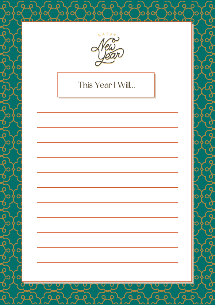 This Year I Will - New Year's Resolution Template