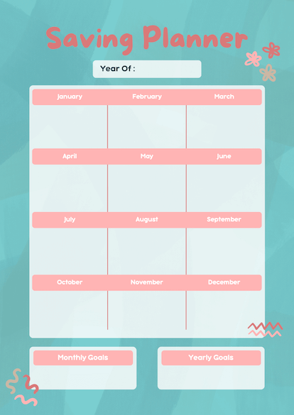 Saving Planner - New Year's Resolution Template