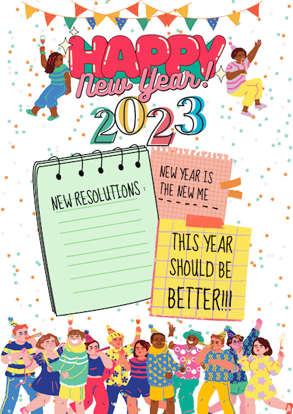 Happy New Year Resolutions - New Year's Resolution Template