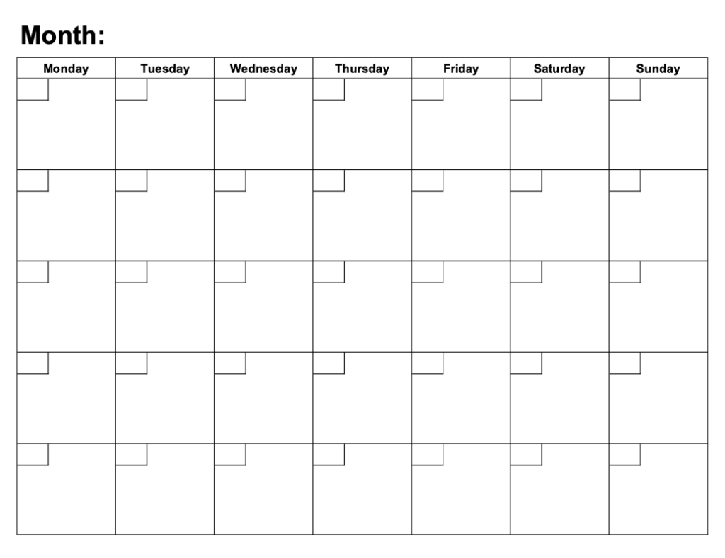 All Days Monthly Time Blocking Planner Template Preview