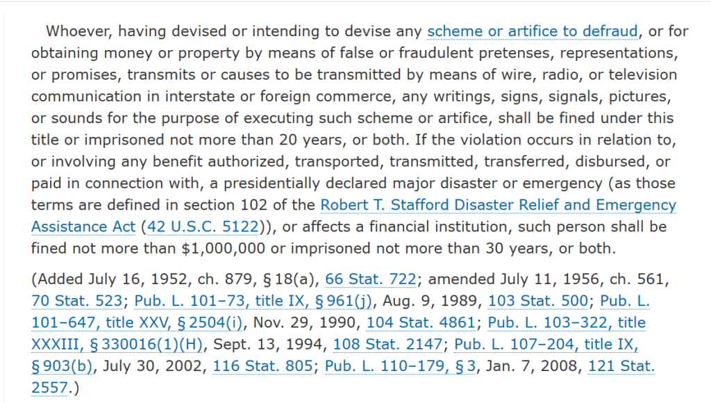 Statute used to prosecute time fraud